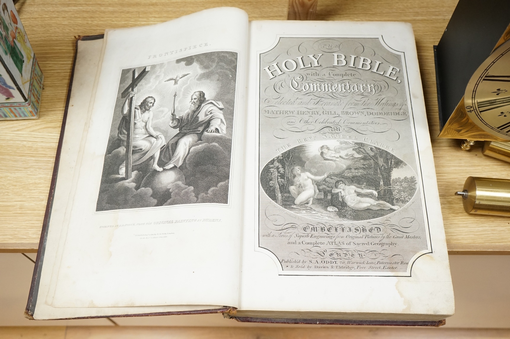 The Holy Bible, or, Divine Treasury ... with the Apocrypha ... and with notes ... contemp. calf (distressed), folio. Kidderminster: printed and published by George Gower, 1804; The Holy Bible, with a Complete Commentary